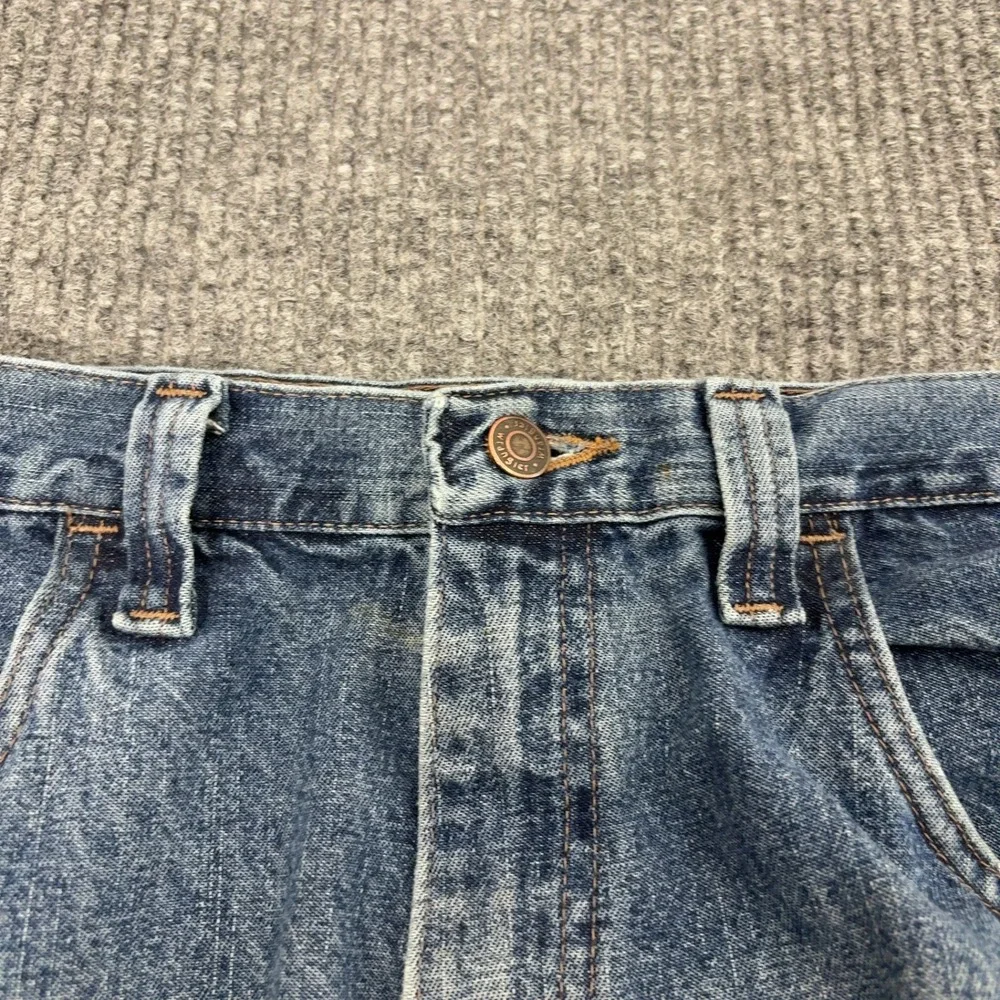 Wrangler Carpenter Shorts Mens 34 Blue Cotton Denim Utility Workwear Casual